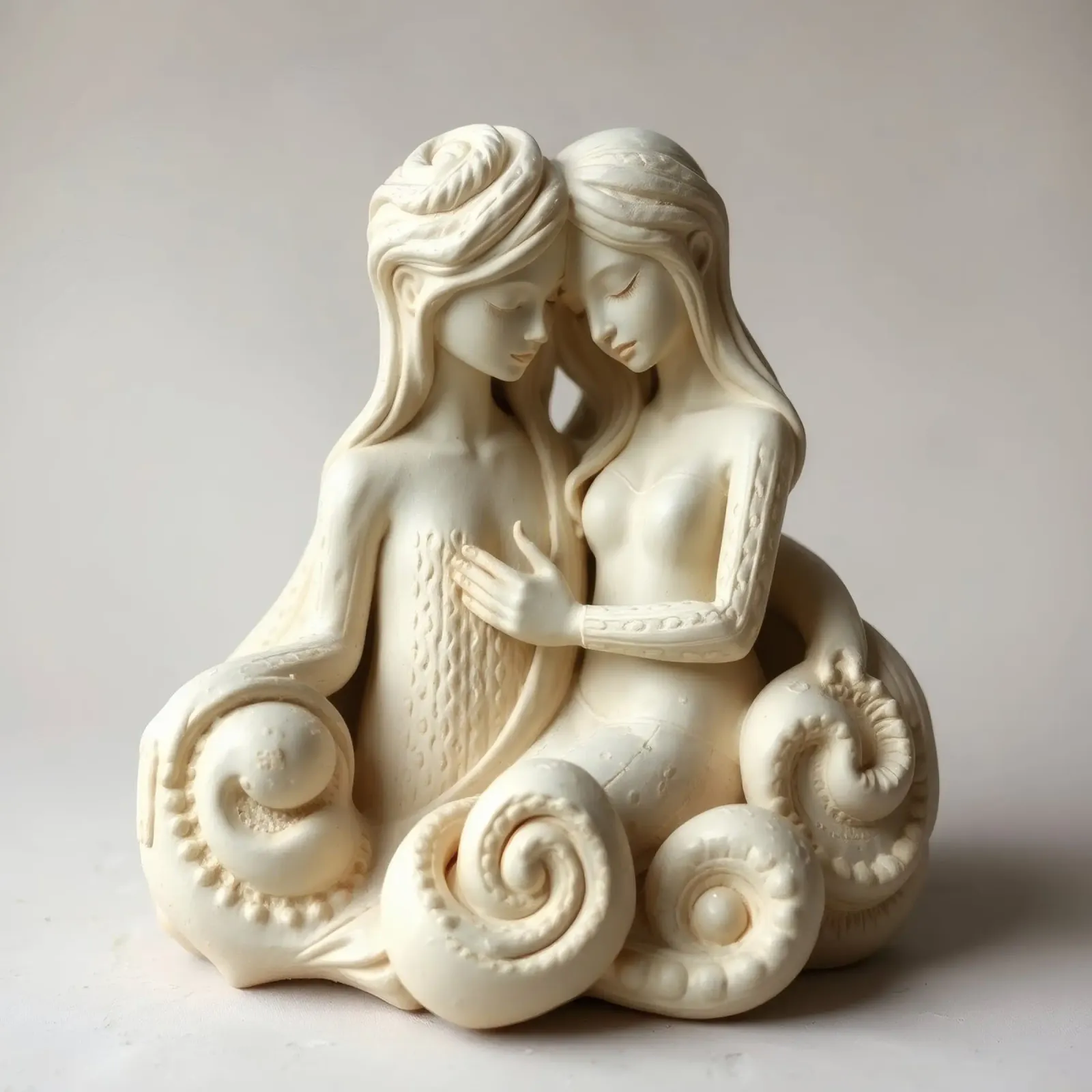 Intricata scultura raffigurante due figure intrecciate poster da DesignDoodle