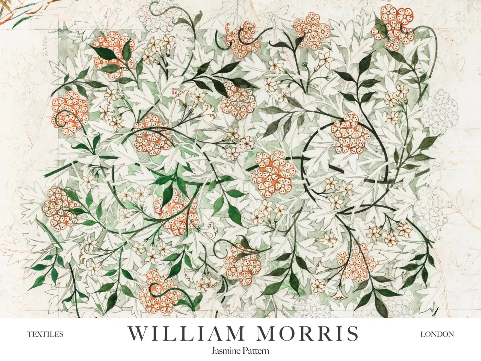 William Morris, Gelsomino poster con telaio in plastica da Peaches Art Prints