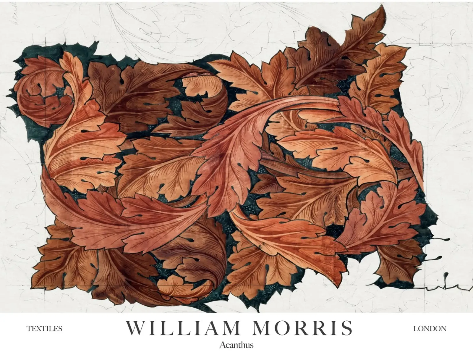 William Morris, Acanthus Autumn Fall poster da Peaches Art Prints