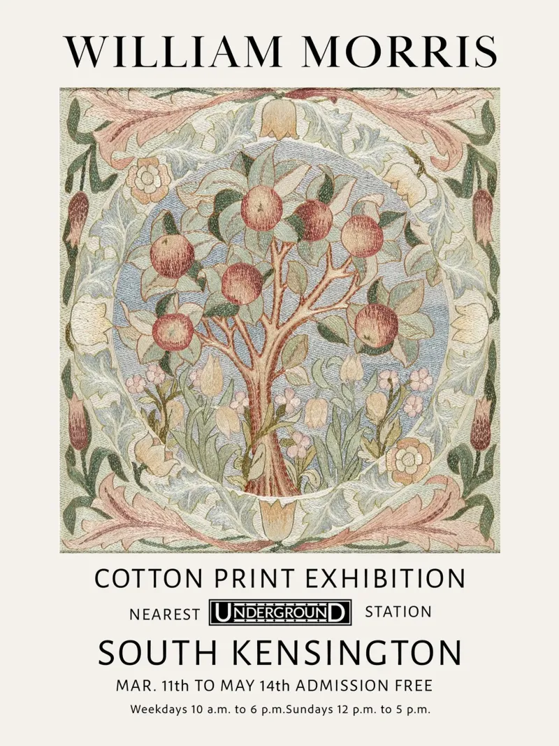 William Morris, stile tessuto Albero della vita arance e pesche poster da Peaches Art Prints