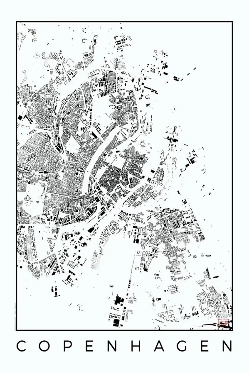 Copenhagen Map Schwarzplan poster da Hubert Roguski