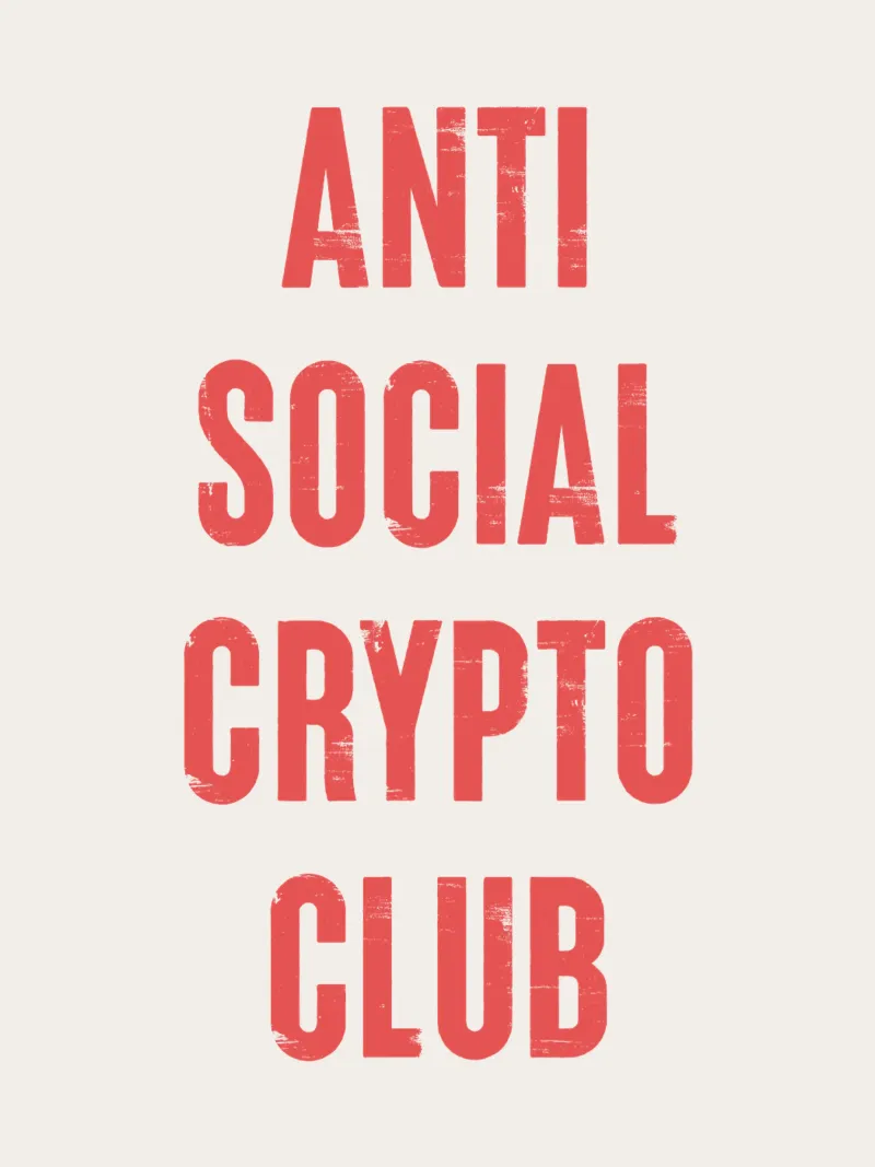 Criptoclub Antisocial lienzo con Marco flotante de Vintagrafica