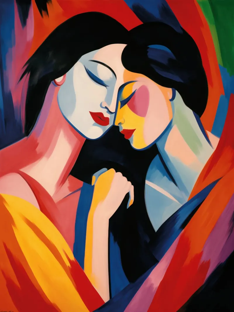 Insieme - L'amore lesbico nella pittura espressionista carta hahnemühle da Autofocus