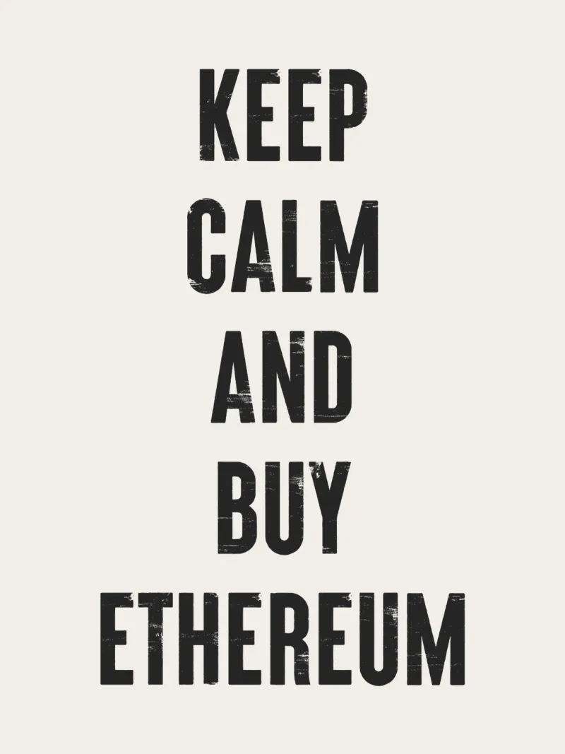 Mantenere la calma e acquistare Ethereum pellicola backlit da Vintagrafica