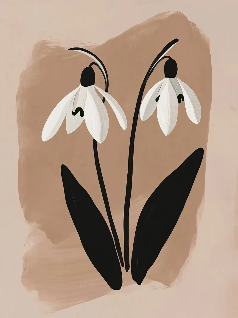 Snowdrop time | Boho art print hahnemühle by Autofocus