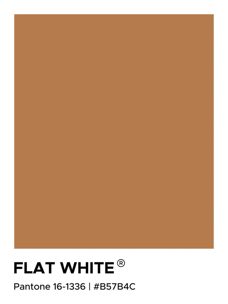 Caffè bianco piatto Pantone pellicola backlit da Paigaam Studio