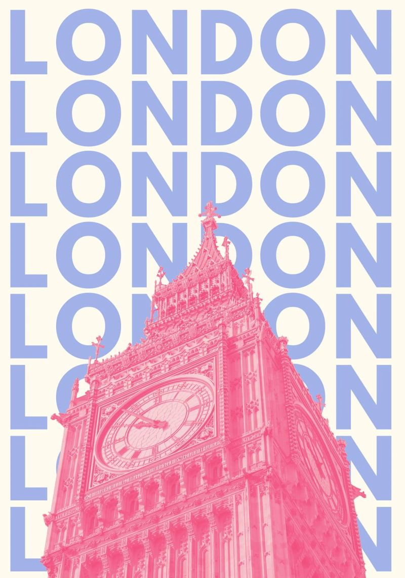 London Big Ben, Reisekunst, Dopaminfarben Poster von pdigitalprints