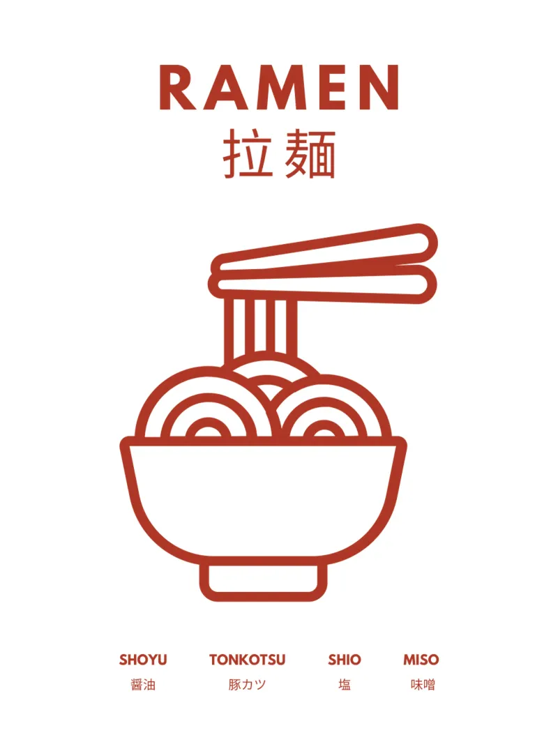 Ramen, illustrazione di cucina giapponese carta hahnemühle da Peaches Art Prints