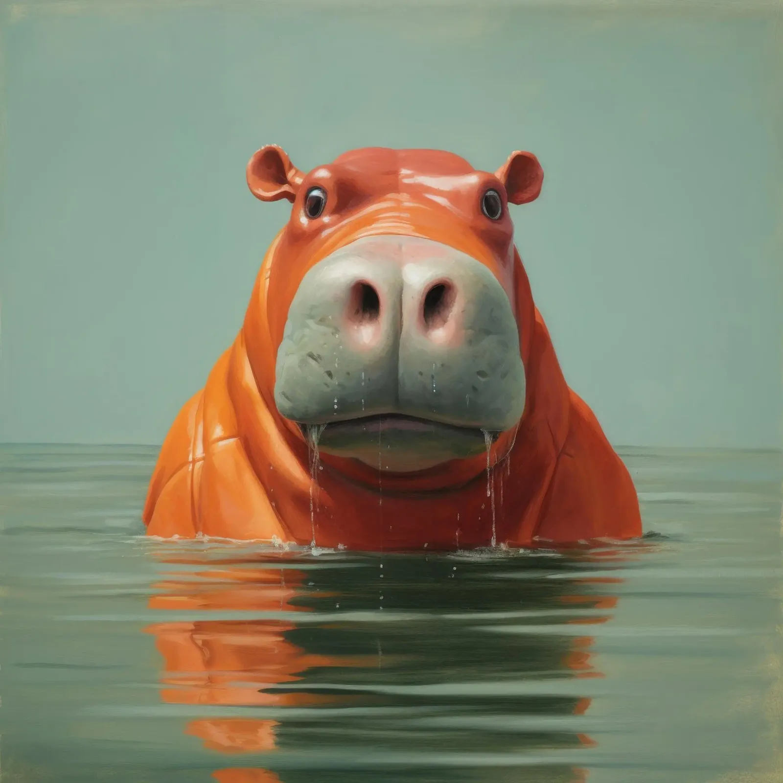 Ippopotamo minimo 4 pellicola backlit da Minimal Animal Art