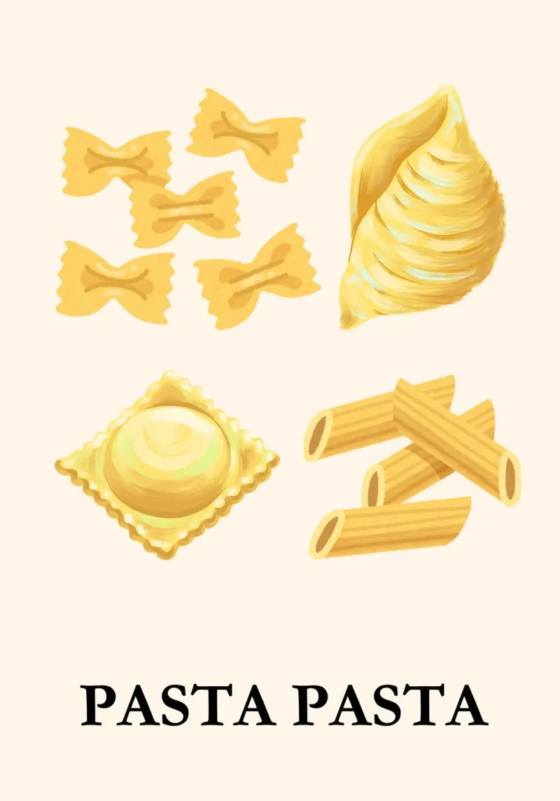 Pasta Lover | Fun & Tasty Typography Print pellicola backlit da PrintCessStudio