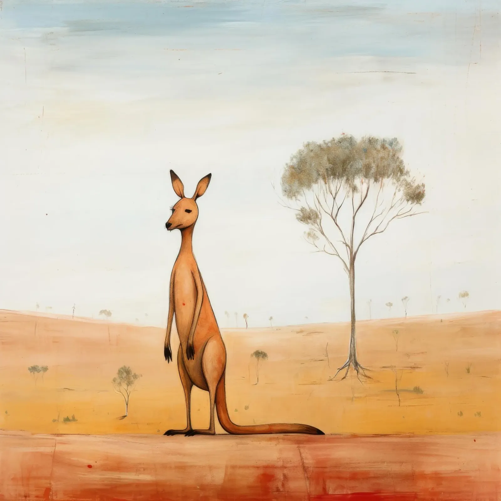 Minimal Känguru 2 Hahnemühle von Minimal Animal Art
