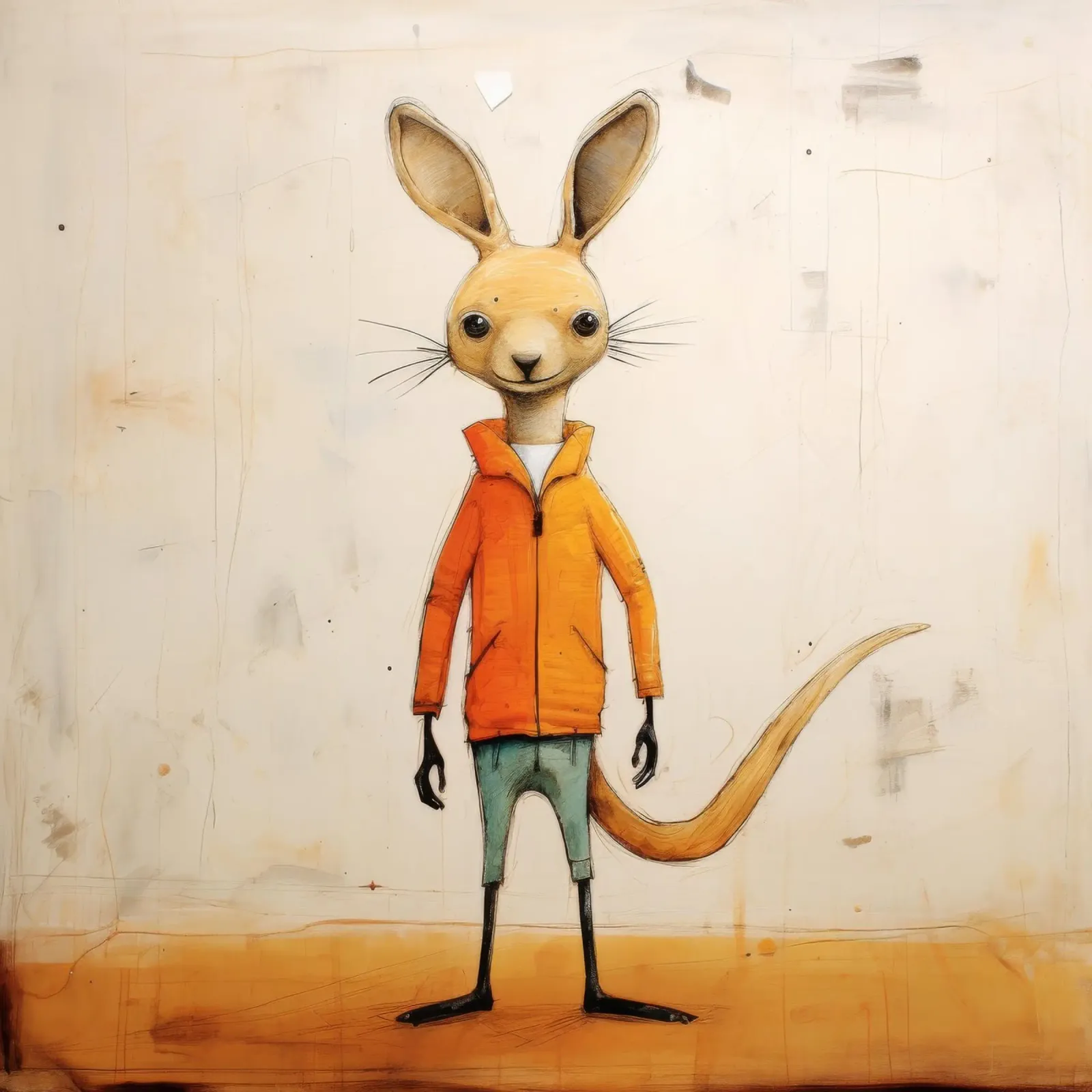 Minimal Känguru 3 Hahnemühle von Minimal Animal Art