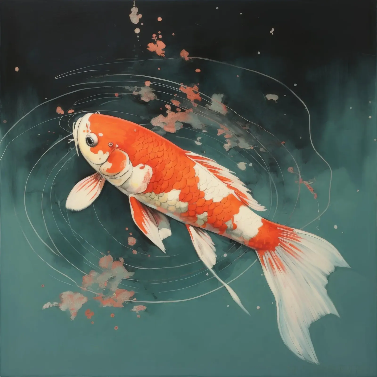 Minimal Koi 2 pellicola backlit da Minimal Animal Art