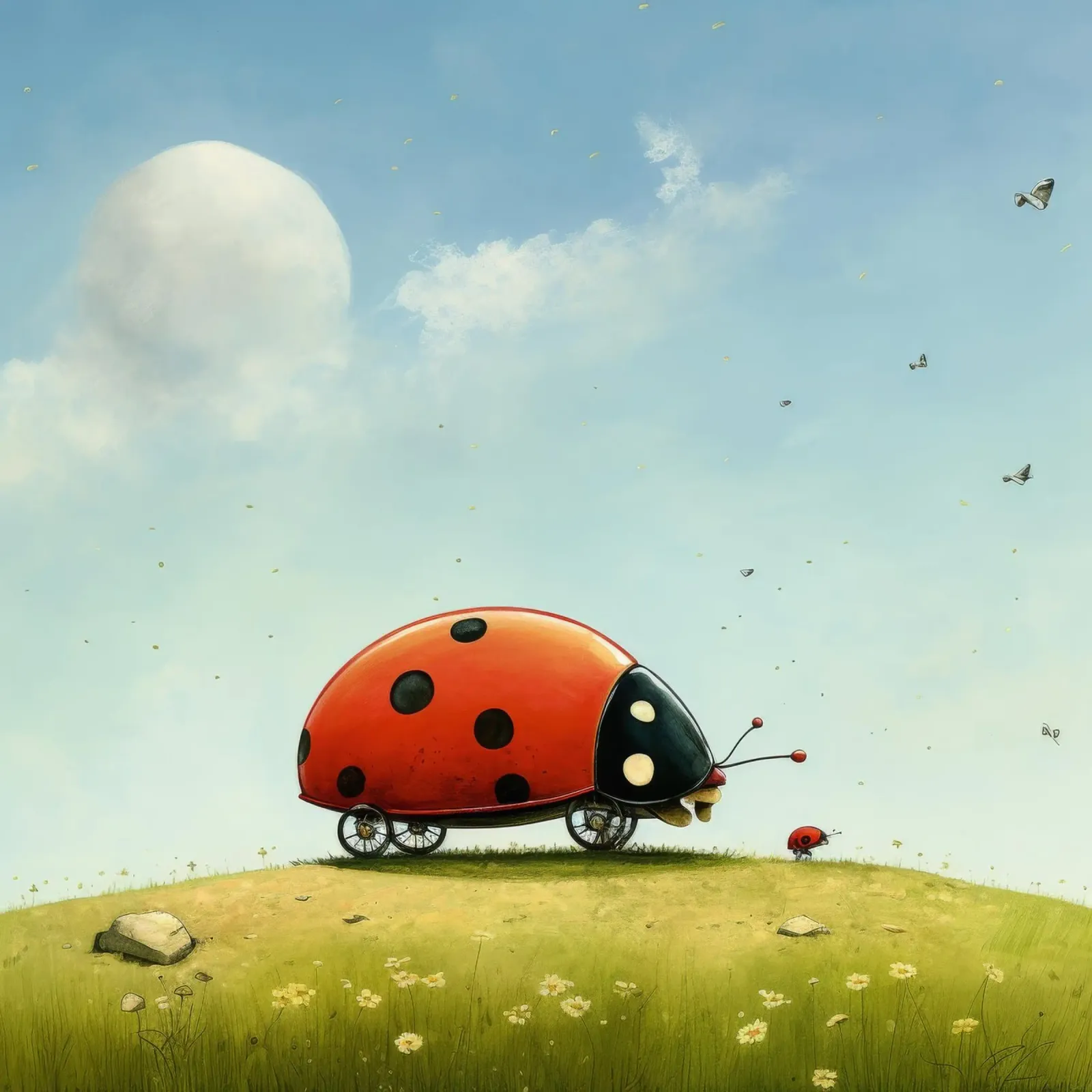 Coccinella minimale 2 pellicola backlit da Minimal Animal Art