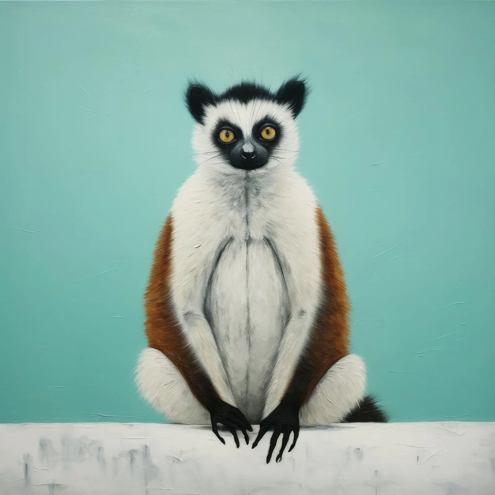 Lemure minimo 3 alluminio dibond da Minimal Animal Art