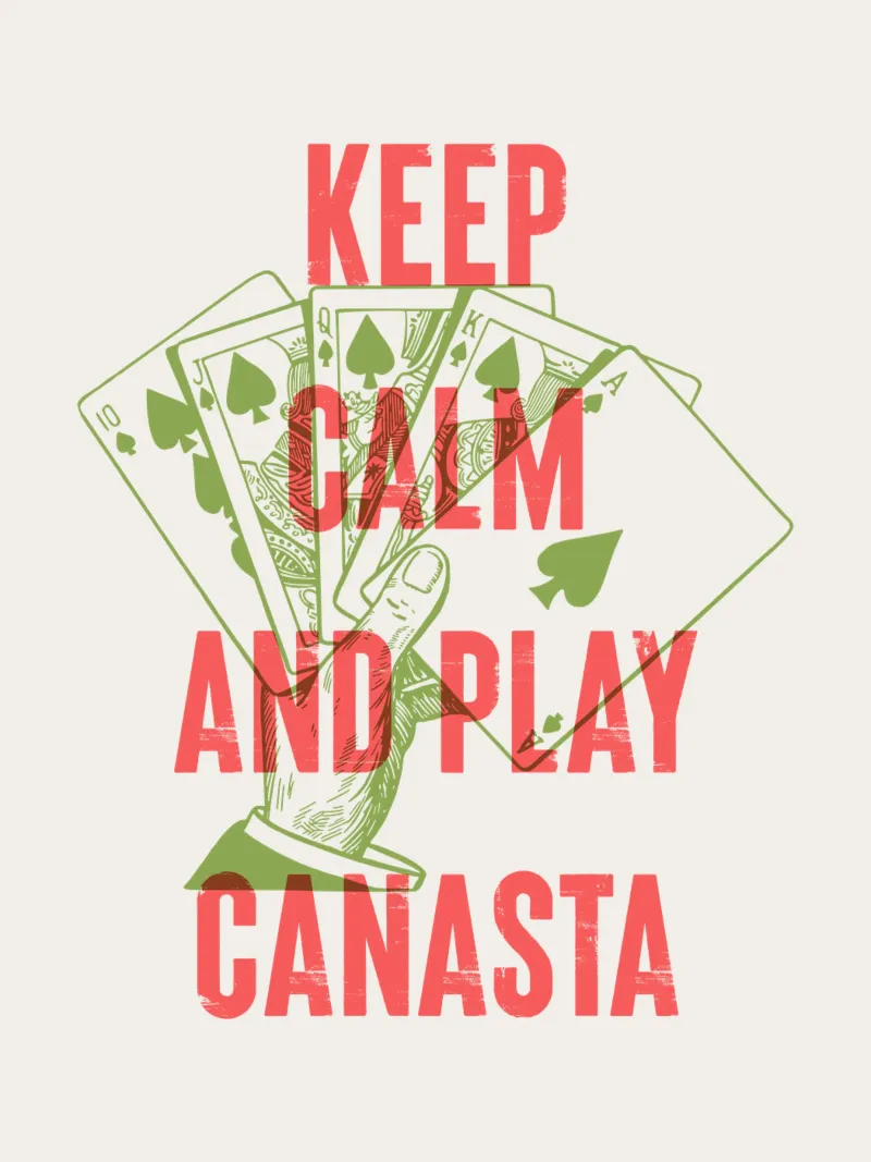 Keep Calm and Play Canasta canvas by Vintagrafica