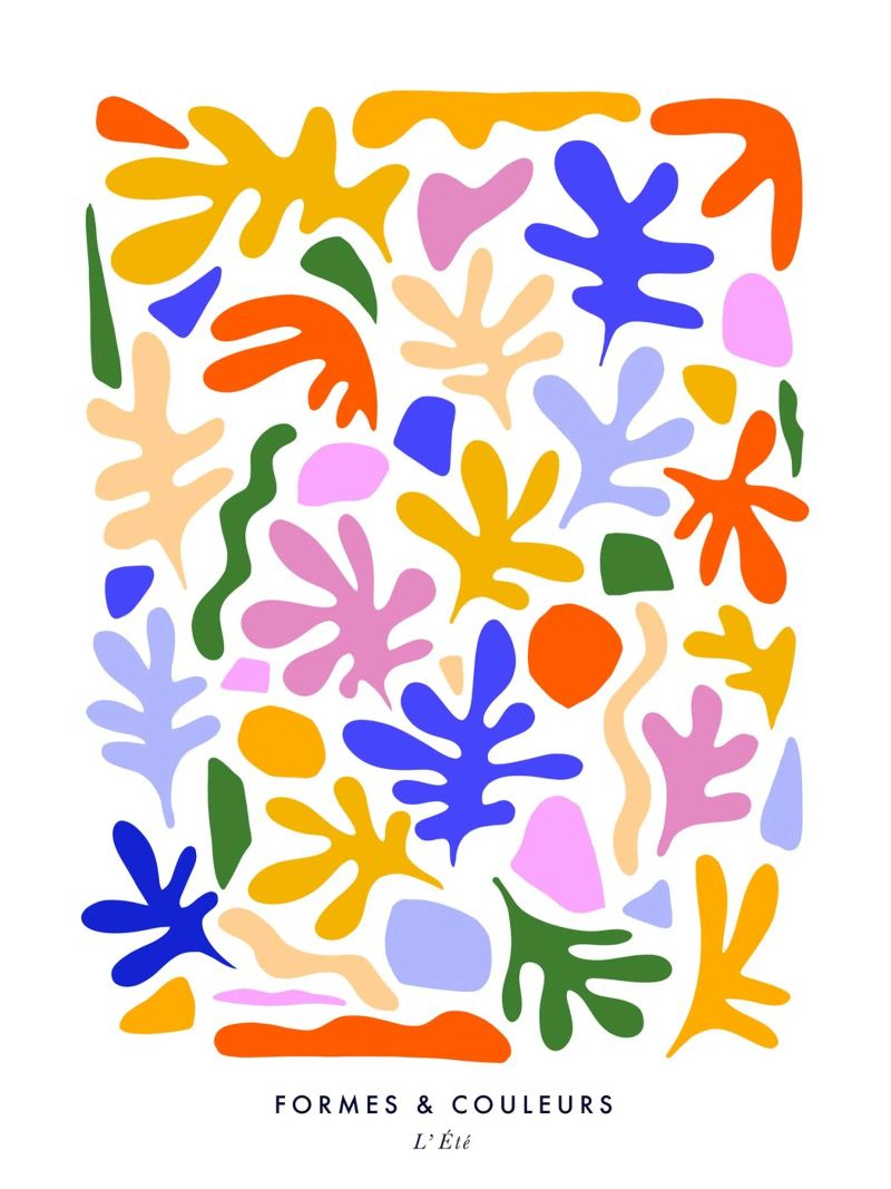 Forme organiche e colori estivi ispirati a Matisse poster da Dominique Vari