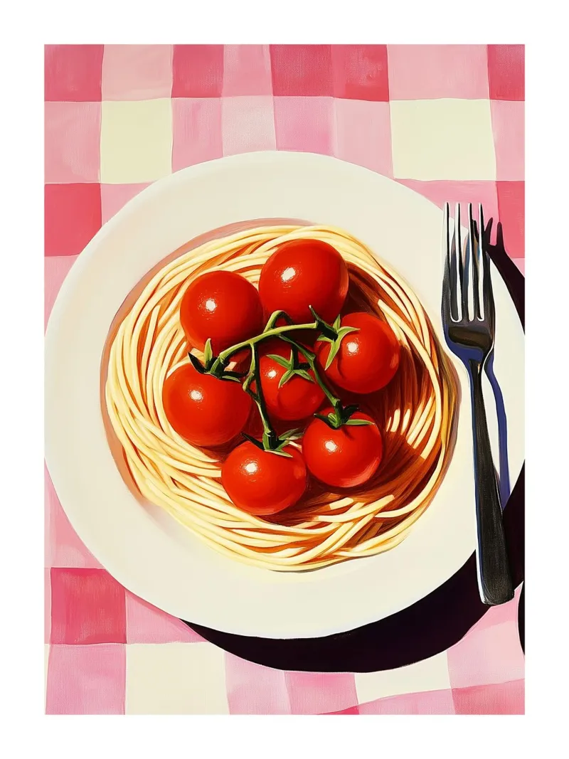 Spaghetti Tomates carta hahnemühle da Spice & Style