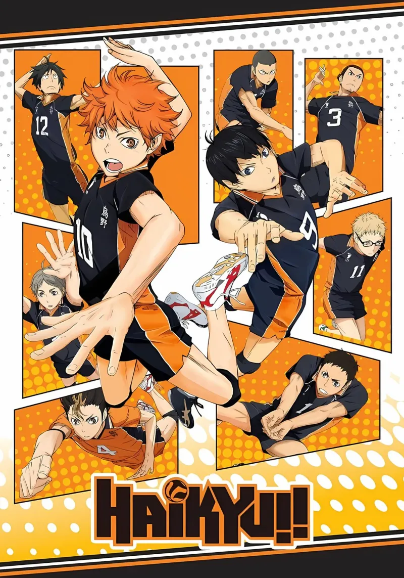 volare alto haikyu poster con telaio in legno da Manh beo