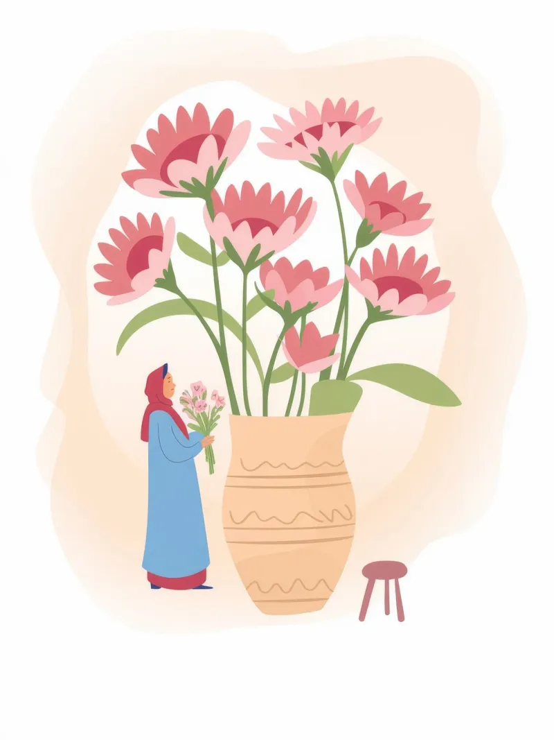 Bloemrijke mijmering canvas met Baklijst van Artie Shifa