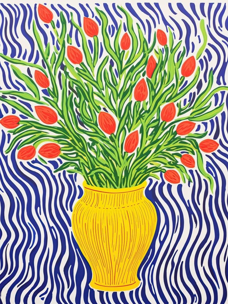 Spring still life with red tulips hahnemühle by Autofocus