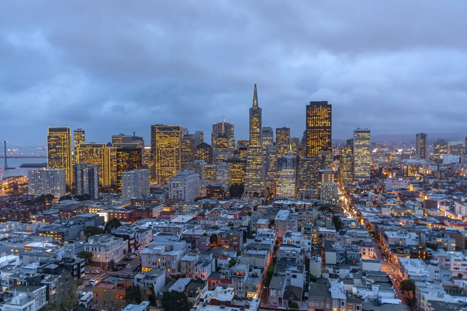 Downtown San Francisco Skyline pellicola backlit da Reisefotografie - Bilder aus aller Welt