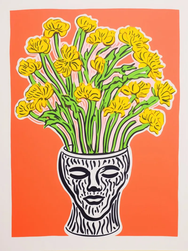 La primavera nella testa | Natura morta di fiori poster con telaio in alluminio da Autofocus
