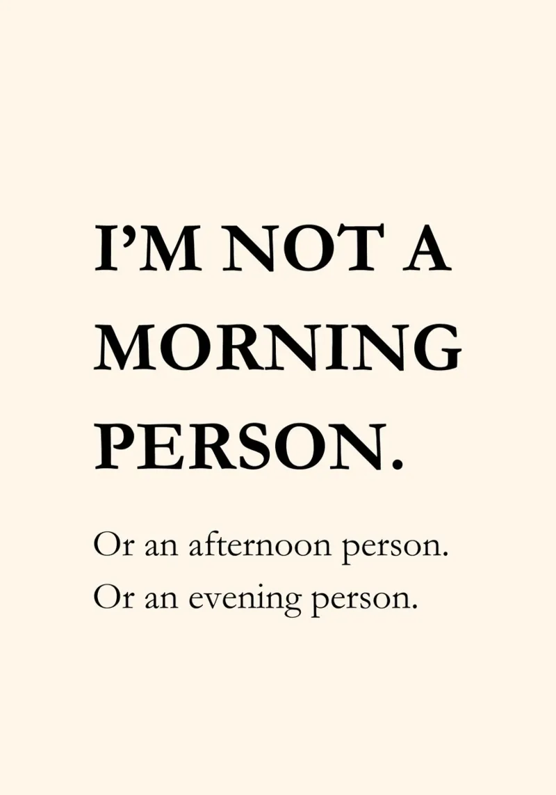 I'm not a morning person | Funny Quote Typography Print pellicola backlit da PrintCessStudio
