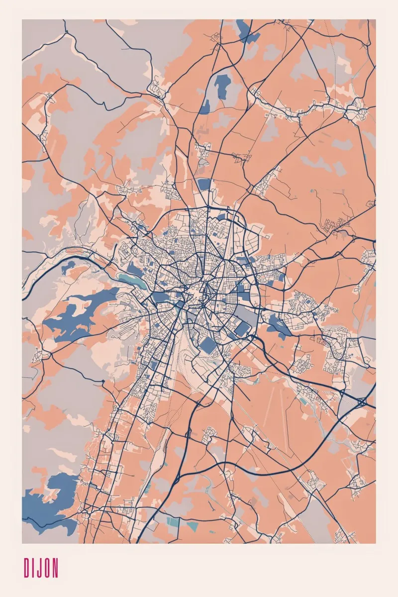Dijon Design Mappa poster con telaio in legno da MOOODZART