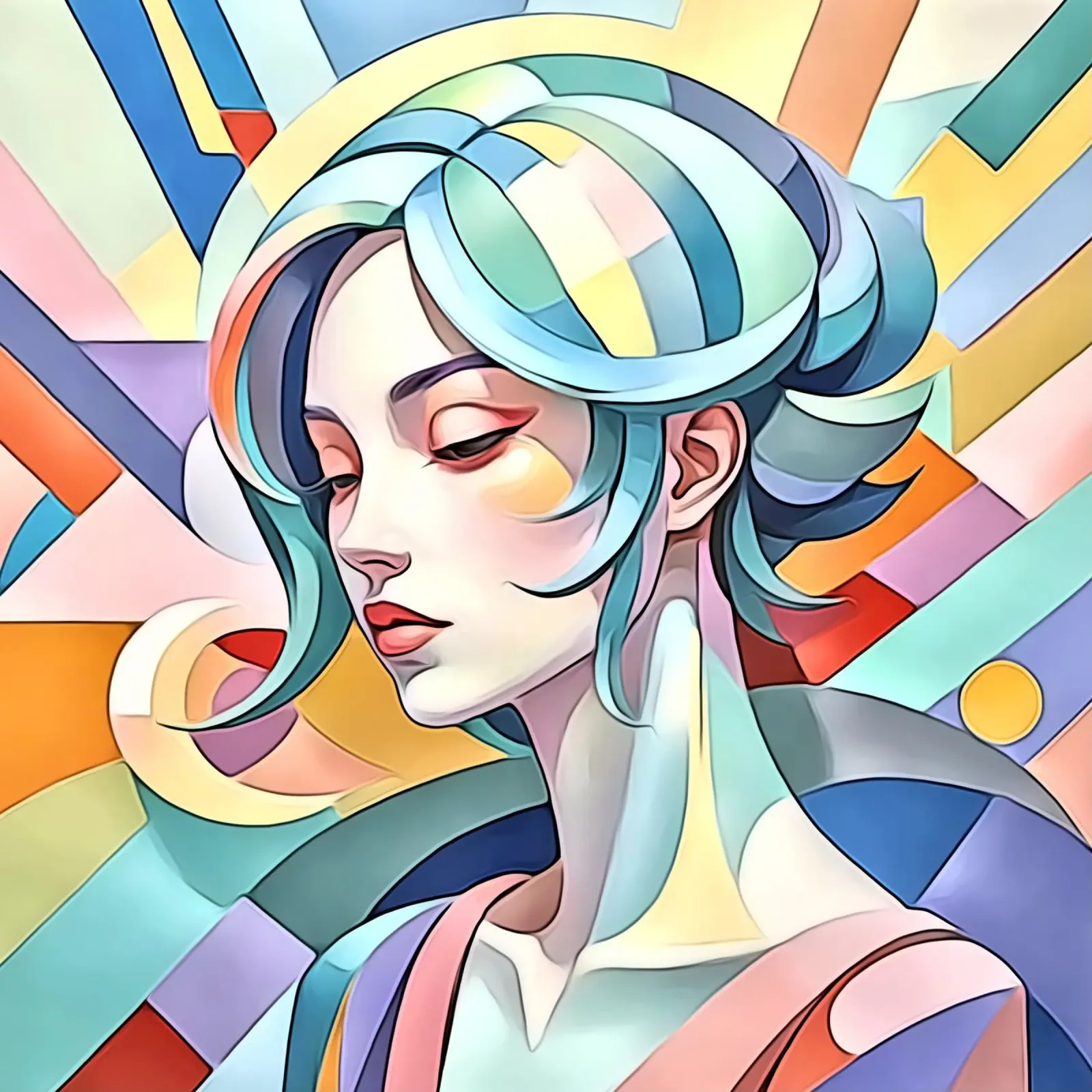 Ritratto in pastello #4 poster con telaio in alluminio da ZAMART - PopArt