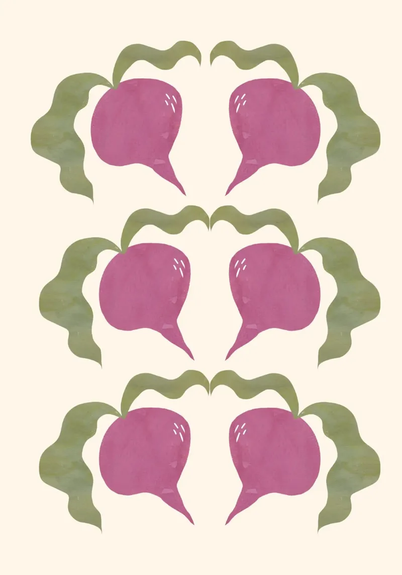 Beetroots: Nature’s Vibrant Wonder | Fresh Vegetable Print toile de PrintCessStudio