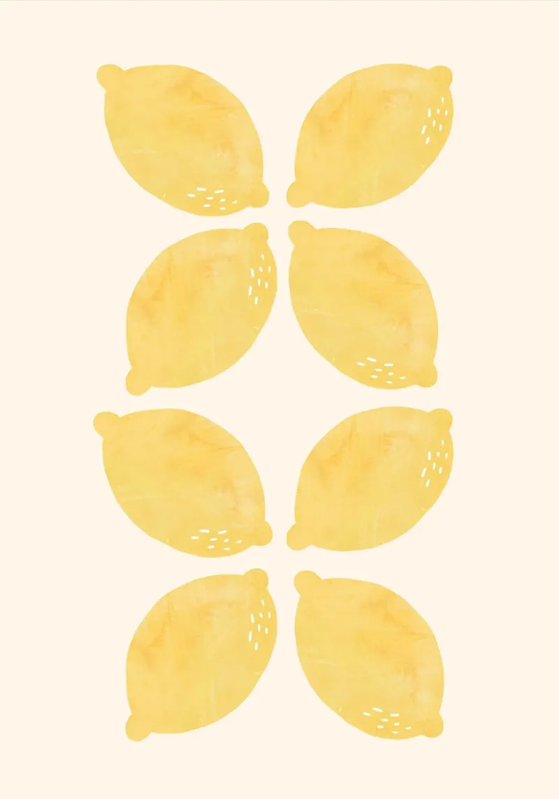 Lemons: Fresh, Zesty, and Full of Life | Citrus Fruit Print pellicola backlit da PrintCessStudio