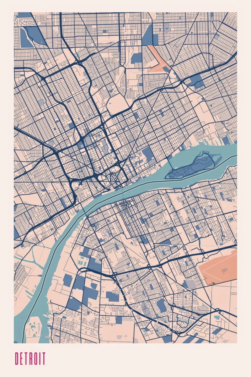 Détroit - Motor City plexiglas de MOOODZART