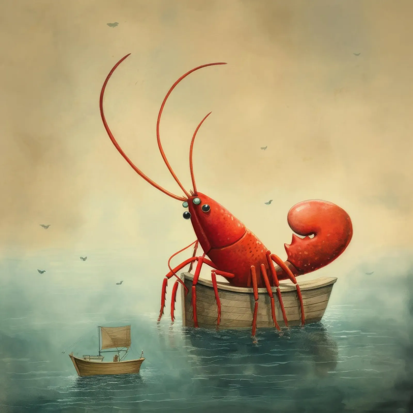 Minimal Lobster 2 backlit film by Minimal Animal Art