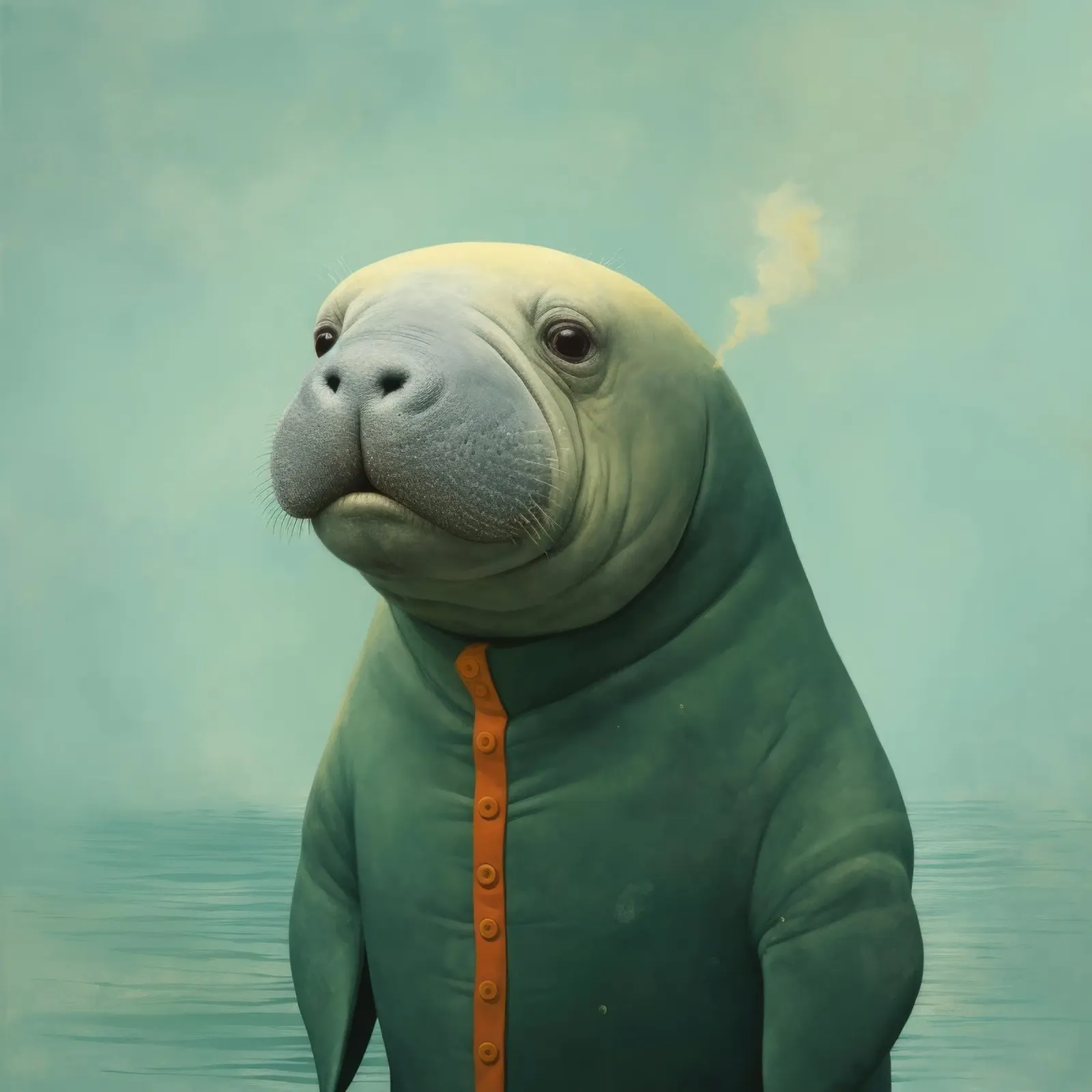 Manatee minimale 2 pellicola backlit da Minimal Animal Art