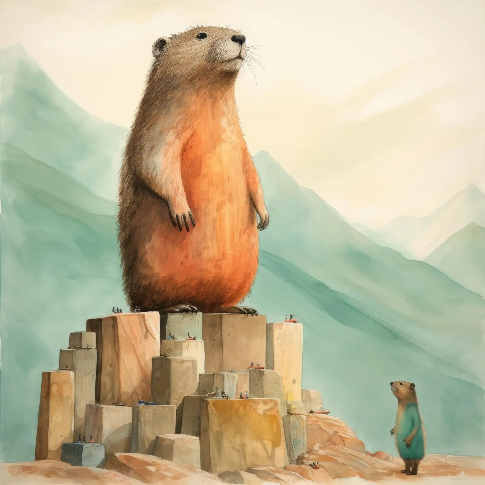 Marmotta minimale 3 pellicola backlit da Minimal Animal Art