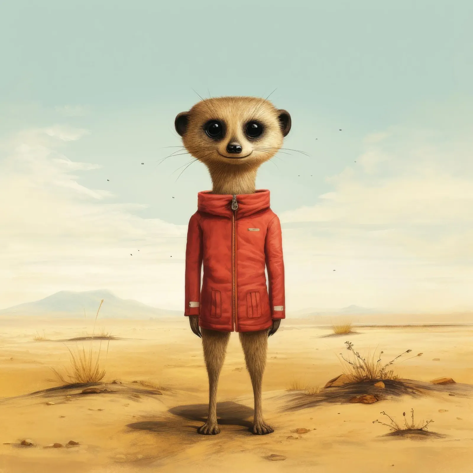 Meerkat minimo 4 alluminio dibond da Minimal Animal Art