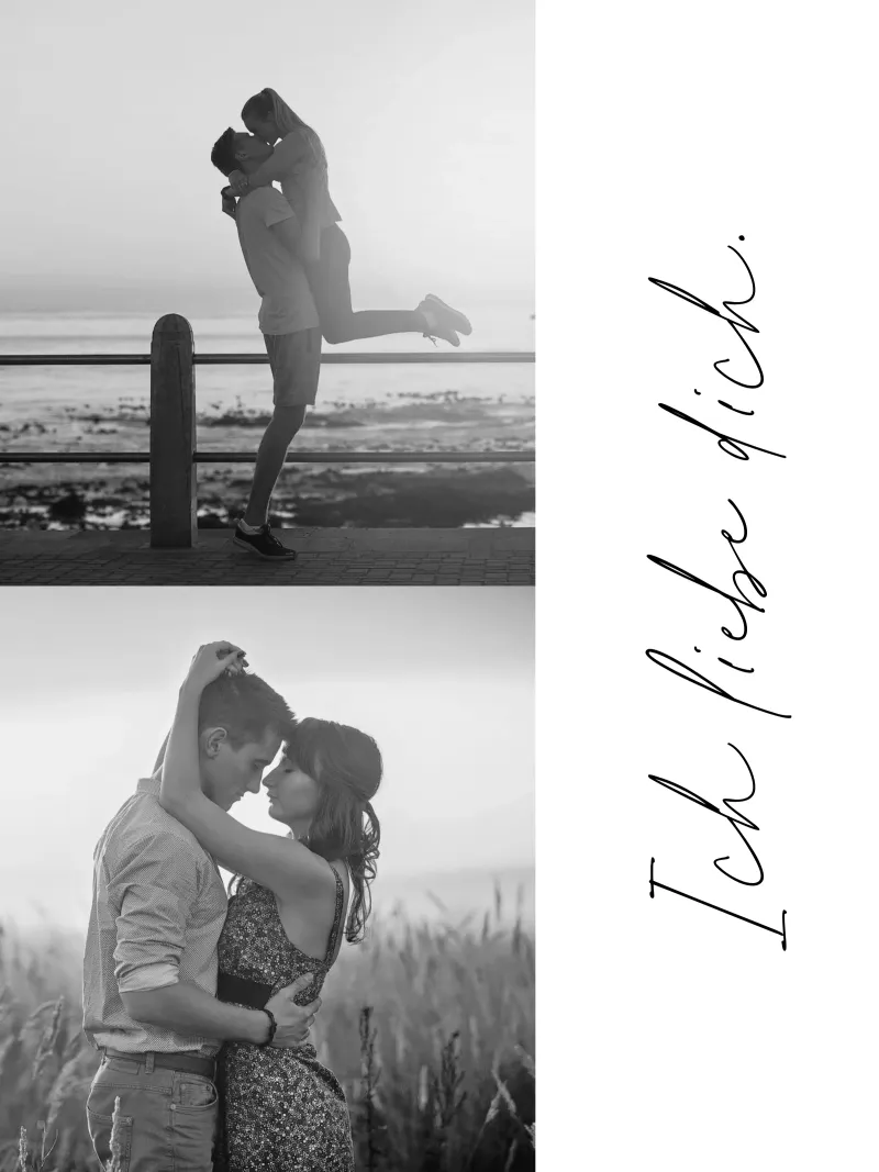 Ich liebe dich Fotocollage poster con telaio in legno da WORTSPIEL