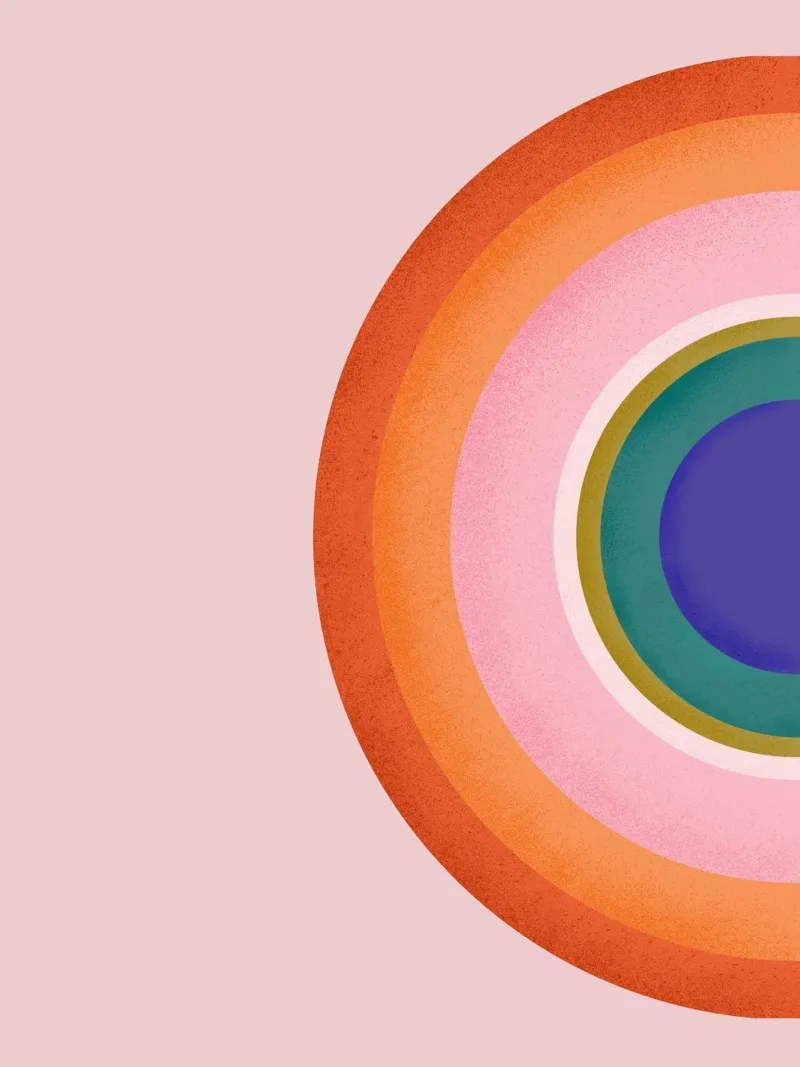Kleurrijk Retro Cirkels Geometrisch Abstract Ontwerp canvas van showmemars