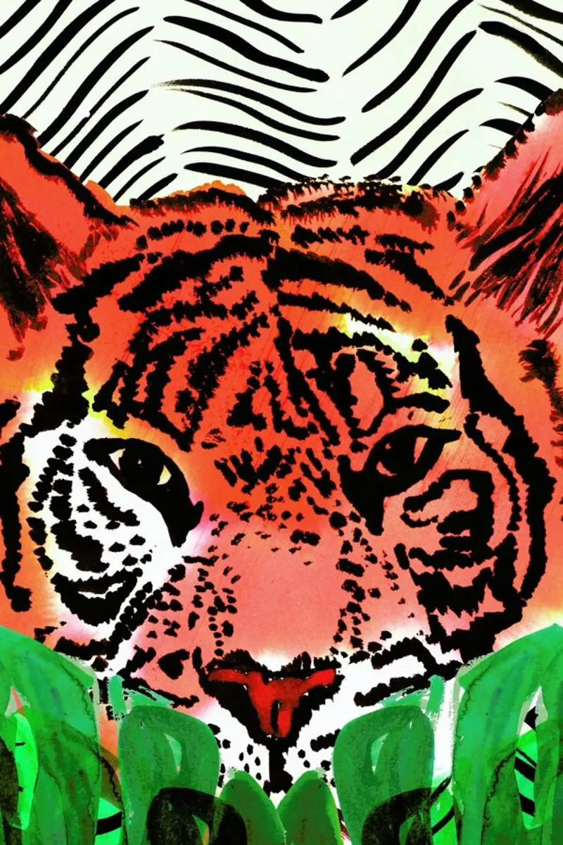 Tiger aluminium-dibond van Amy Sia