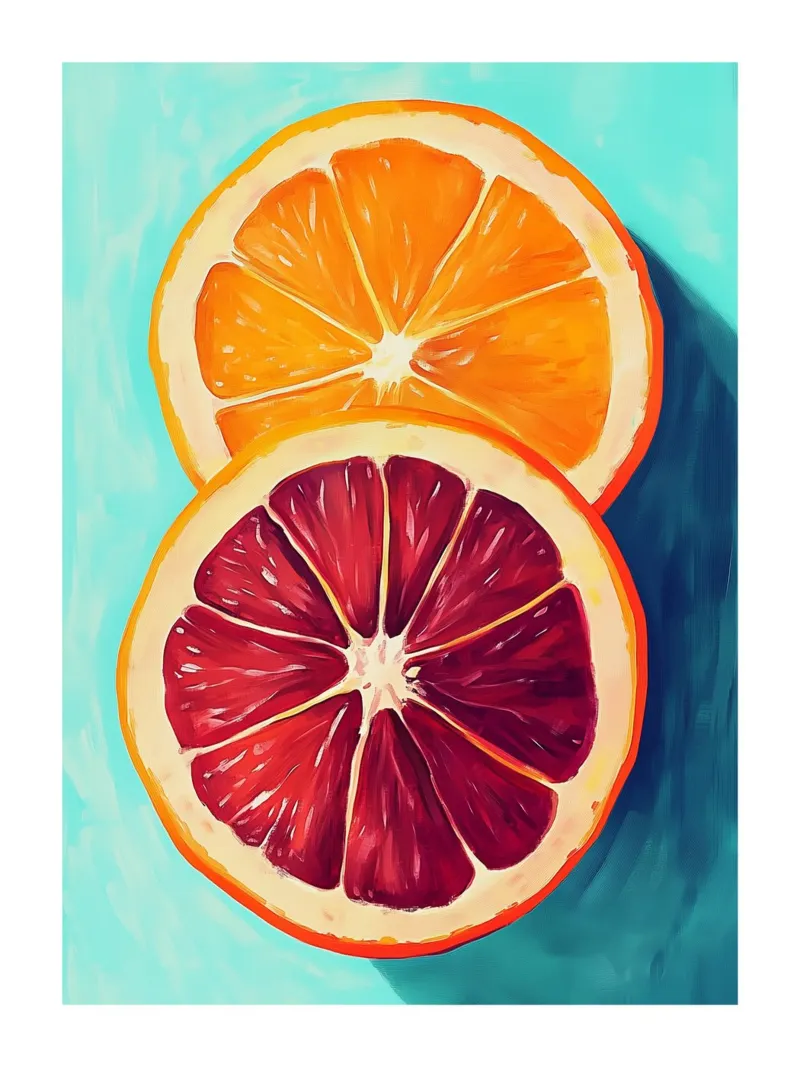 Oranges and grapefruit canvas by Spice & Style