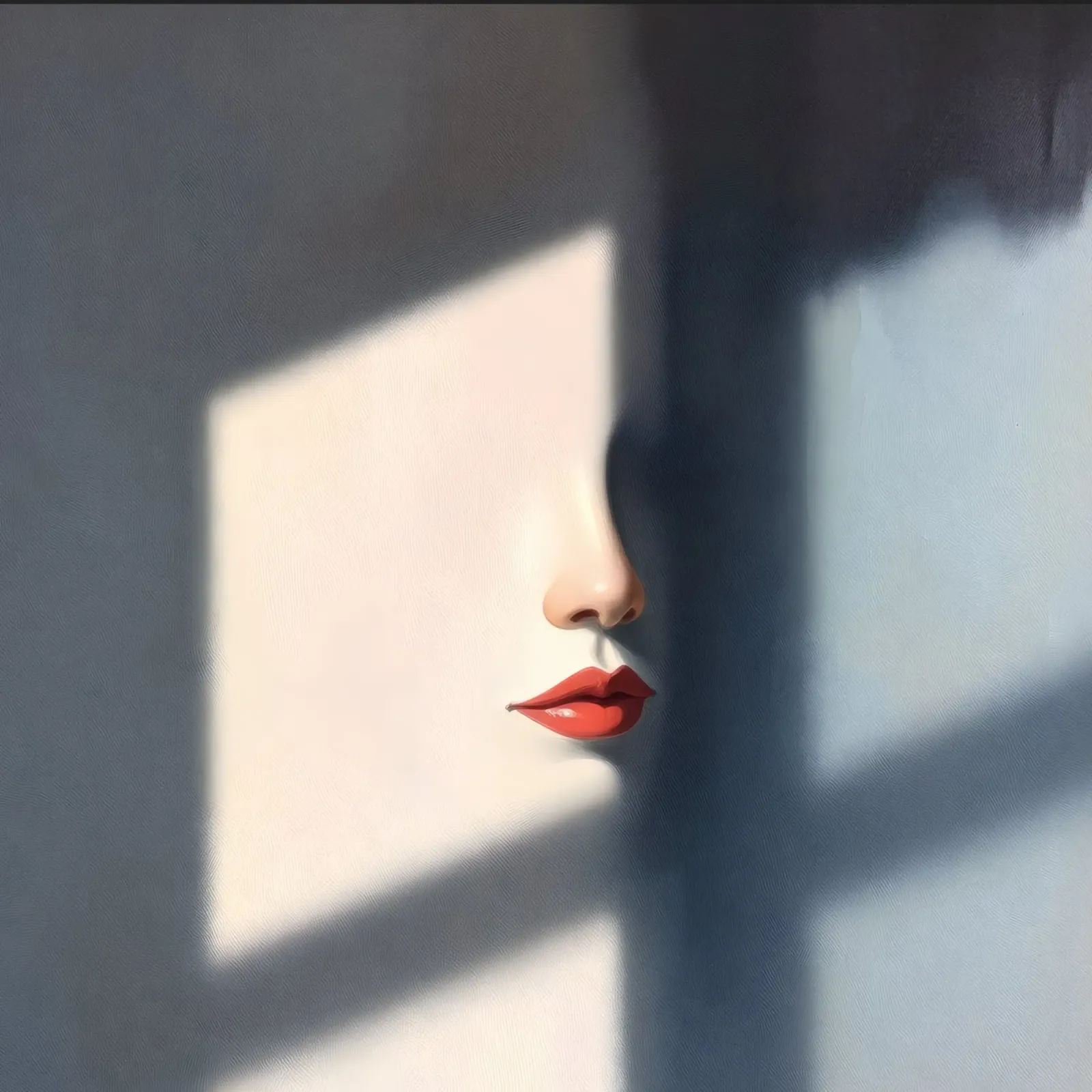 Shadows and light create an intriguing portrait of a face canvas by DesignDoodle