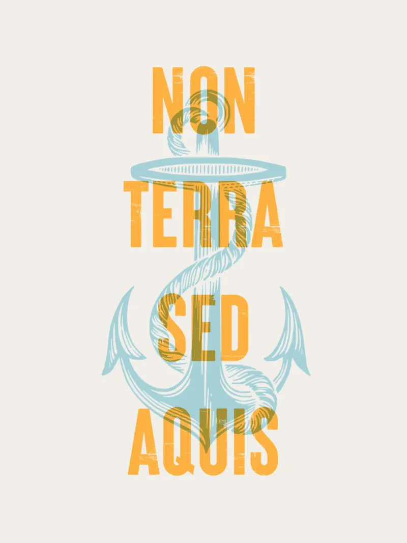Non terra sed aquis canvas van Vintagrafica