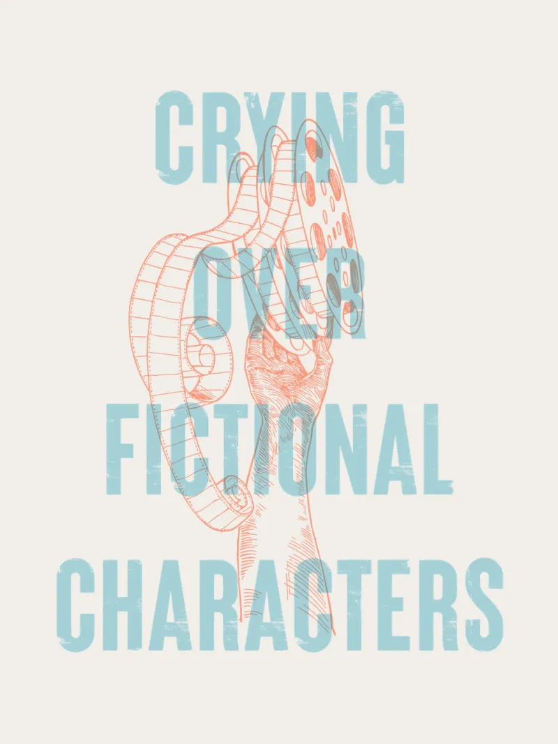 Crying over fictional characters canvas with Floater frame by Vintagrafica