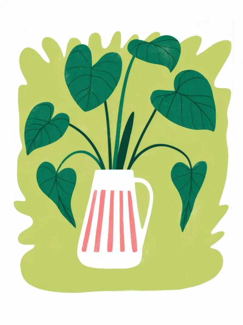 Laubige Vase Leinwand von Artie Shifa