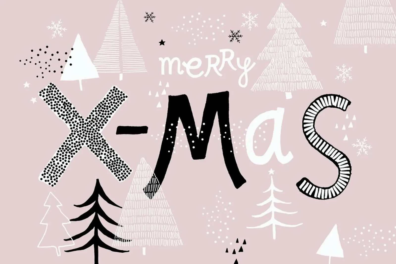 Merry X-Mas poster con telaio in legno da typealive