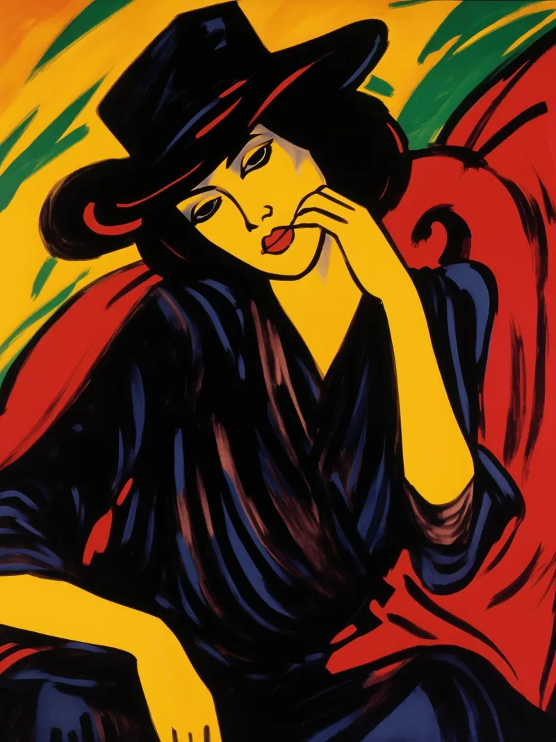 Ritratto di donna ancora indecisa | Quadro su tela poster con telaio in alluminio da Autofocus