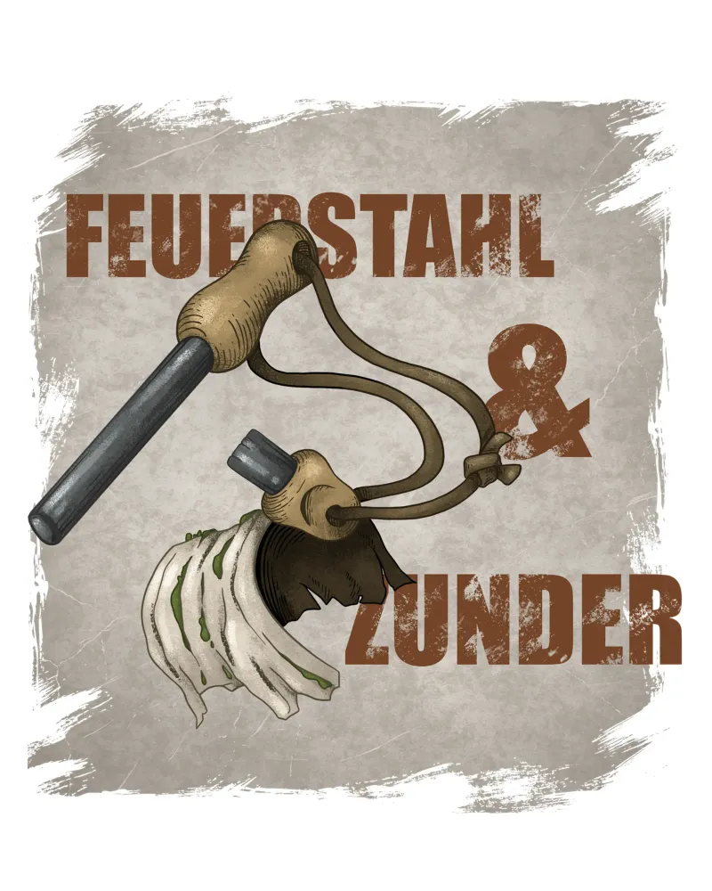 Feuerstahl und Zunder poster with plastic frame by Nora Back
