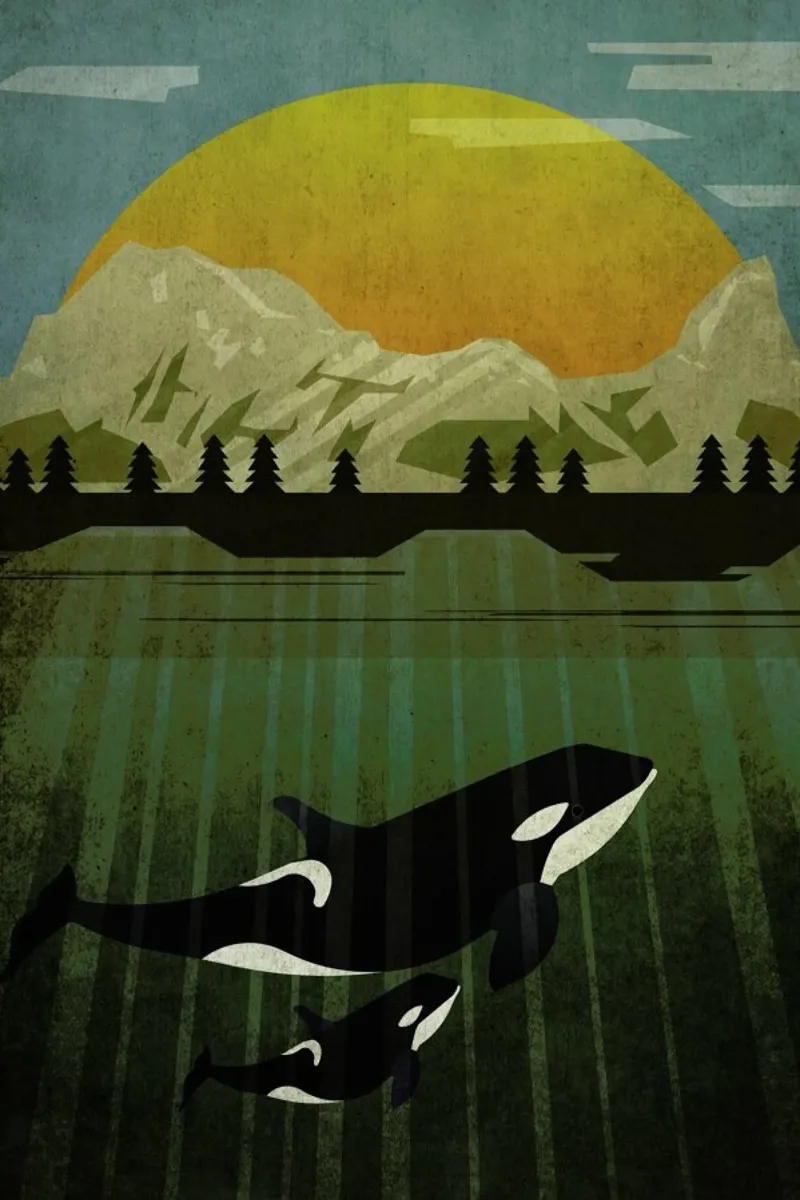 Orka poster con telaio in plastica da Sabrina Ziegenhorn