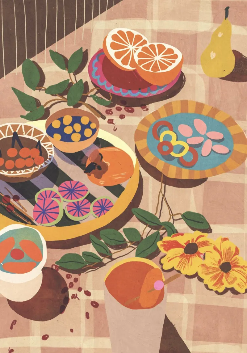 Sunny still life poster con telaio in legno da GigiRosado
